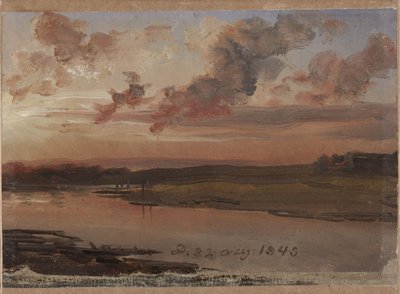 El Elba al atardecer de Johan Christian Dahl