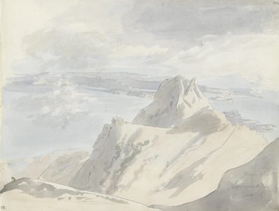 Vista del golfo de Nápoles desde el monte Epomeo, Isquia de Johan Christian Dahl