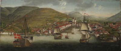 Vista del puerto de Bergen de Johan Christian Dahl