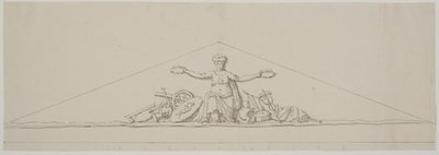Boceto para un frontón, simbolizando la prosperidad de Johan Christoph Petzold