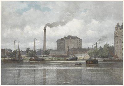 La refinería de azúcar de la empresa vom Rath en Buitensingel, Nassaukade en Ámsterdam de Johan Conrad Greive