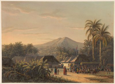 Fiesta del pueblo cerca del monte Ardjoeno Fiesta de pueblo en el entorno del Ardjoeno (título sobre objeto) de Johan Conrad Greive