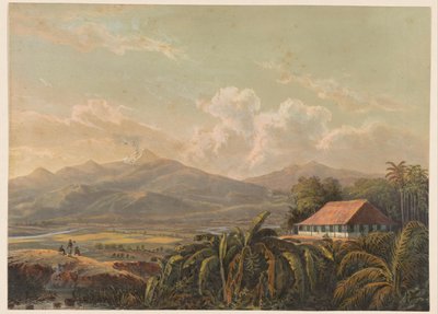 Vista de la finca y residencia Tjiptrap en Java 