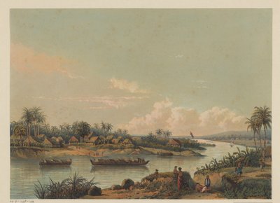 Vista del río Solo en Java Vista del río solo (departamento de Tuban, residencia de Rembang) (título sobre el objeto) de Johan Conrad Greive