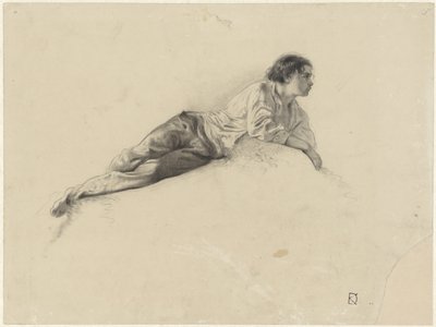 Estudio de un joven reclinado de Johan Daniël Koelman