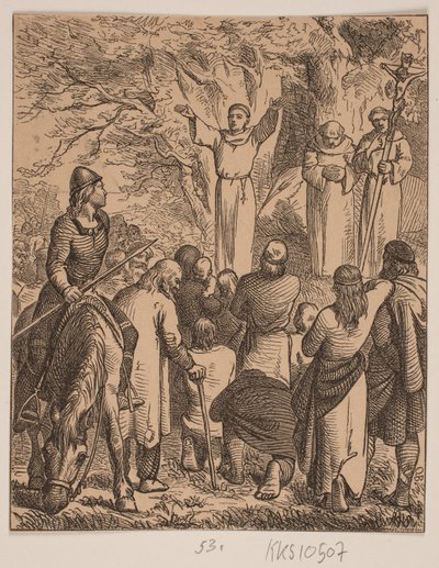Ansgar predicando el cristianismo de Johan Frederik Rosenstand