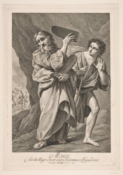 Moisés en su santo celo por la idolatría de los pies de Johan Georg Preisler