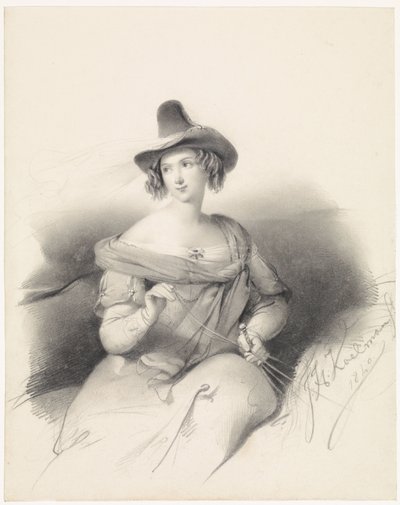 Dama sentada a caballo de Johan Hendrik Koelman