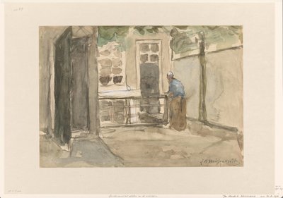 Vista de un patio desde el estudio del artista en Kazernestraat, La Haya de Johan Hendrik Weissenbruch