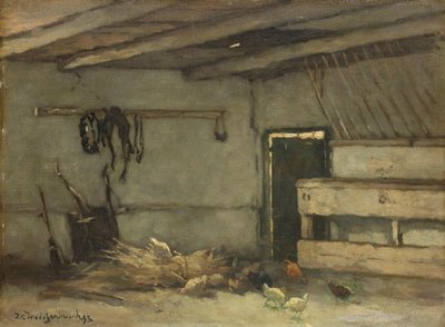 Interior de un establo de Johan Hendrik Weissenbruch