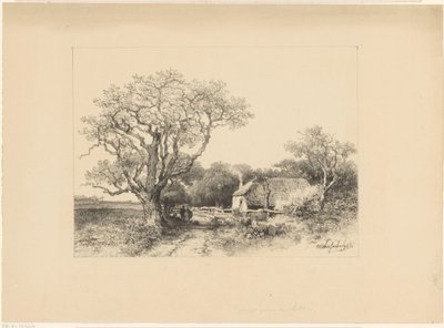 Paisaje con granja de Johan Hendrik Weissenbruch