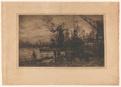 Vista del puerto de Rotterdam de Johan Hendrik van Mastenbroek (signed by artist)