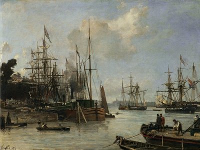 Vista del puerto de Rotterdam de Johan Jongkind