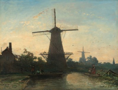 Molinos cerca de Rotterdam de Johan Jongkind