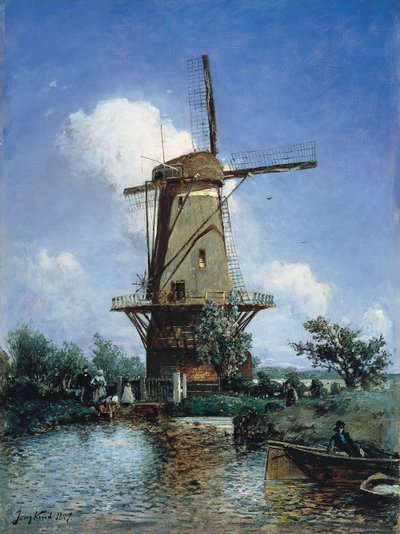 Molino de viento cerca de Delft de Johan Jongkind