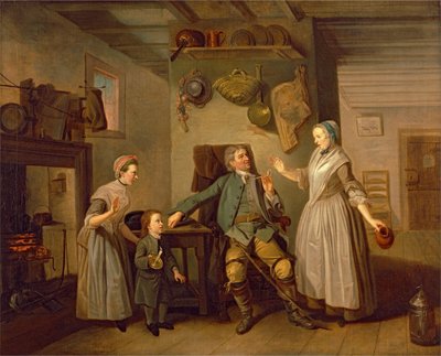 David Garrick y Mary Bradshaw en El regreso del granjero de David Garrick de Johan Joseph Zoffany