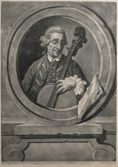 Retrato de un músico, posiblemente Franz Joseph Haydn, grabado por M.A. Picot de Johan Joseph Zoffany