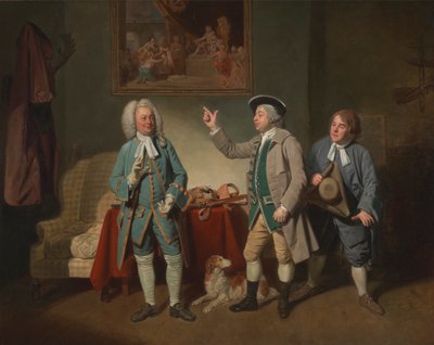 Edward Shuter, John Beard y John Dunstall en "Amor en un pueblo" de Isaac Bickerton de Johan Joseph Zoffany RA