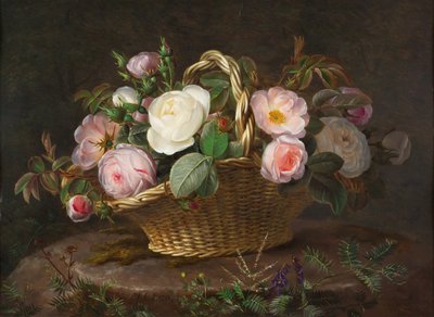 Cesta con flores, c. 1843 de Johan Laurentz Jensen