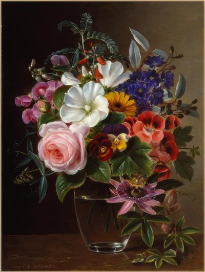 Ramo de flores en un jarrón de Johan Laurentz Jensen