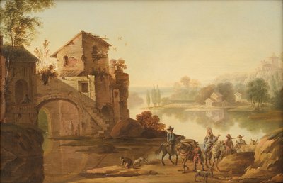 Paisaje al estilo italiano de Johan Mandelberg