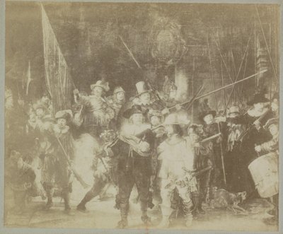 Fotoreproducción del cuadro "La ronda de noche" de Rembrandt Harmensz. van Rijn
Museo de Ámsterdam. Rembrandt. - La Ronde de nuit. (título en el objeto) de Johan Marinus Schalekamp
