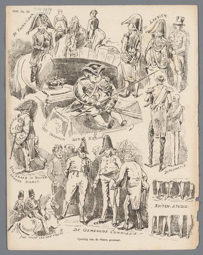 Caricatura sobre la apertura de los Estados Generales, 1870 Apertura de los Estados Generales (título sobre objeto) de Johan Michaël Schmidt Crans