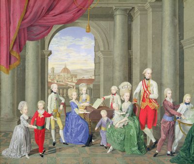 La familia de Pedro Leopoldo, Gran Duque de Toscana (1747-92), luego Leopoldo II, Emperador del Sacro Imperio Romano, ca.1782 de Johan Moll