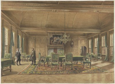 El Consejo de Diputados en el edificio del gobierno provincial en Groningen de Johan Paul Constantinus Grolman