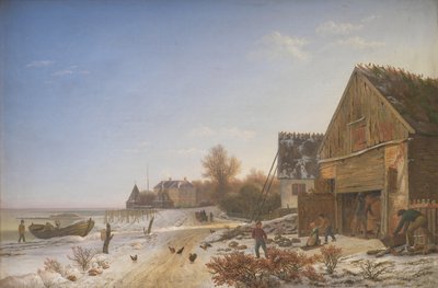 Camino de la playa en Vedbæk. Tarde de invierno de Johan Stroe