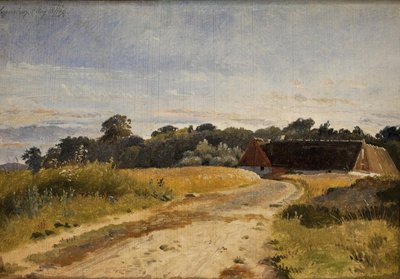 Una granja en Lodskov cerca de la mansión Vognserup. Estudio de Johan Thomas Lundbye