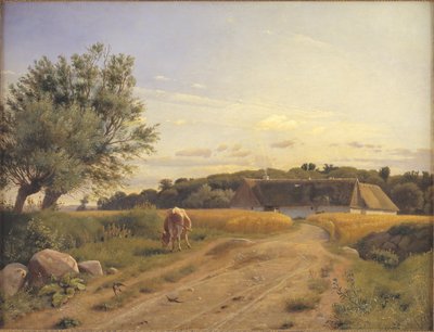 Una granja en Lodskov cerca de la mansión Vognserup, Zelanda de Johan Thomas Lundbye