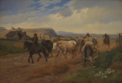 Una manada de bueyes en la Campiña Romana de Johan Thomas Lundbye