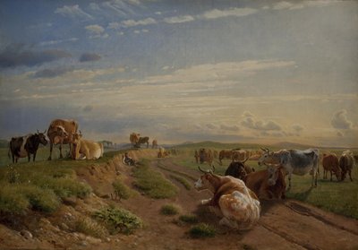 Lugar de Ordeño cerca de la Mansión Vognserup, Zelanda de Johan Thomas Lundbye