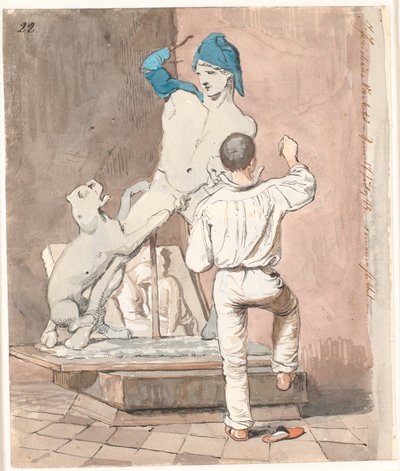 El escultor J.A. Jerichau en su taller en Roma de Johan Thomas Lundbye