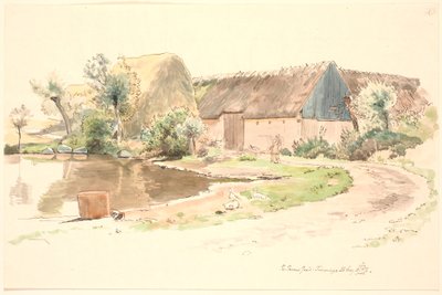Granja y estanque del pueblo de Johan Thomas Lundbye