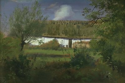Edificio de granja al sol de Johan Thomas Lundbye