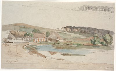 El estanque en Brofelde. F.o. un estudio repetido del perfil de la colina y el bosque de Johan Thomas Lundbye