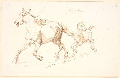 Yegua galopando con su potro de Johan Thomas Lundbye