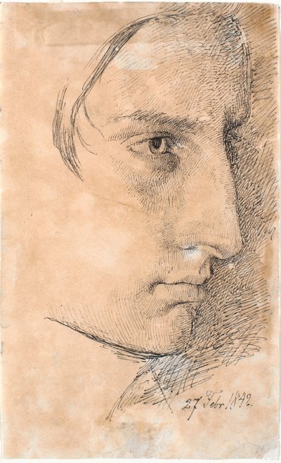 Cabeza de un joven serio, perfil 3/4 hacia la derecha de Johan Thomas Lundbye