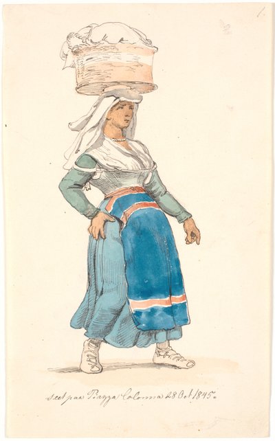 Italiana con una cesta en la cabeza de Johan Thomas Lundbye