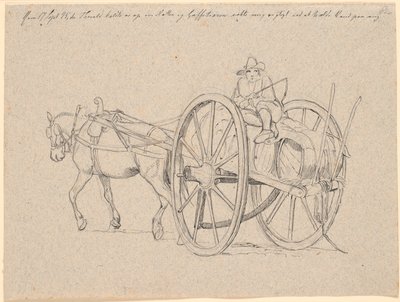 Campesino Italiano Conduciendo a la Ciudad con Barriles de Vino en su Carro de Johan Thomas Lundbye