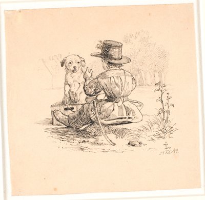 El paseo. Ilustración para "Fábulas para niños" de Kaalund. Ver comentario del catálogo de archivos. de Johan Thomas Lundbye