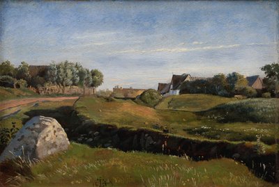 Paisaje cerca de Vejby visto desde el norte. Luz de la tarde de Johan Thomas Lundbye