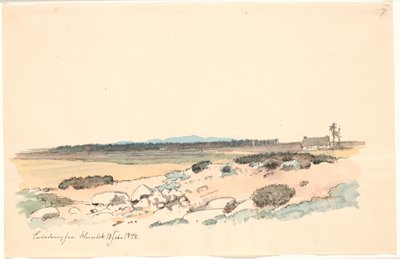 Paisaje de Hornbæk con la plantación y Kullen al fondo de Johan Thomas Lundbye