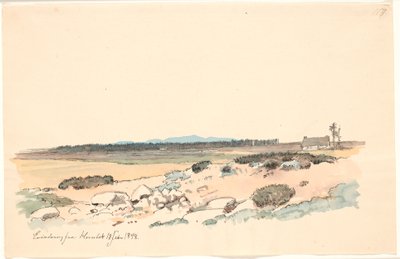 Paisaje de Hornbæk con la plantación y Kullen al fondo de Johan Thomas Lundbye