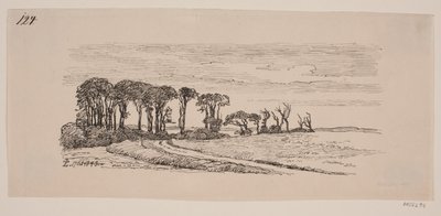 Paisaje con una fila de árboles de Johan Thomas Lundbye