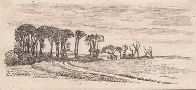 Paisaje con una fila de árboles de Johan Thomas Lundbye