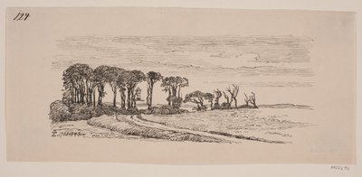 Paisaje con una fila de árboles de Johan Thomas Lundbye