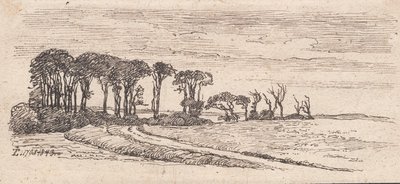Paisaje con una fila de árboles de Johan Thomas Lundbye